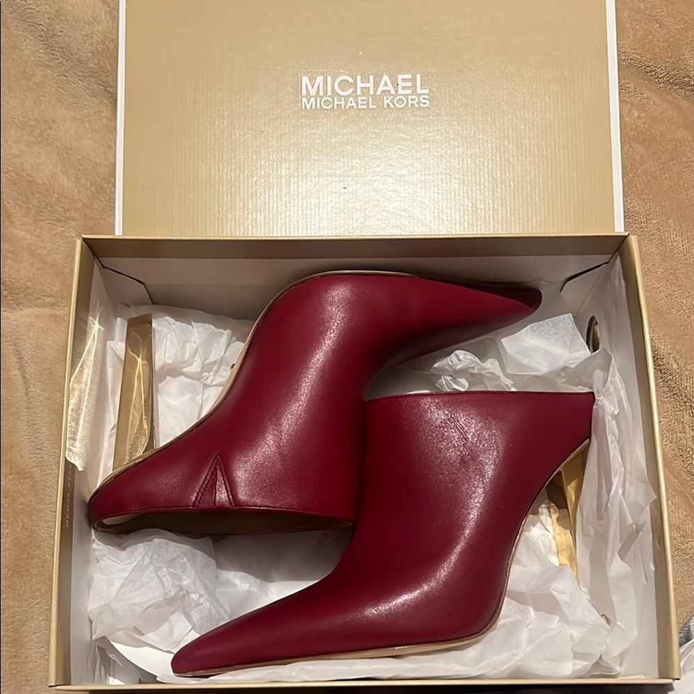 Michael Kors Red Mules Sleek Design